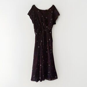 ESHAKTI Wayward Fancies Night Sky Print Dress Midi WOMEN 4X 28W Whimsigoth Fairy